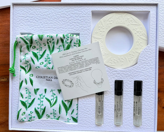 Christian Dior Perfume Home Diffuser Set | Limited Edition with Pouch & Ceramic Diffuser