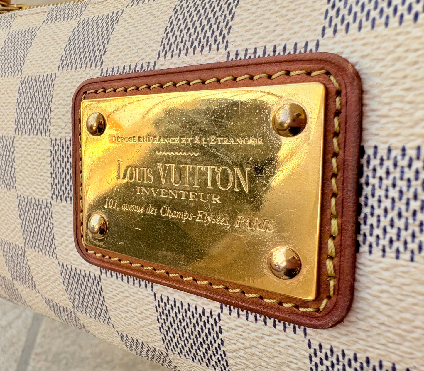 Authentic Louis Vuitton Damier Azur Eva Crossbody Bag w/ COA
