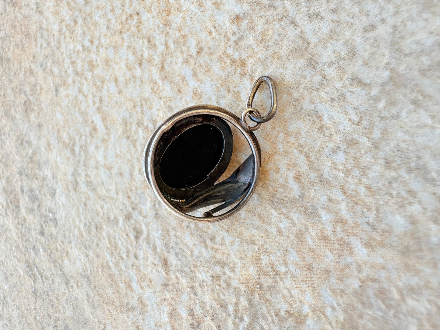 Vintage Baltic Amber & Sterling Silver Pendant