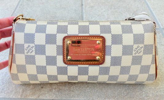 Authentic Louis Vuitton Damier Azur Eva Crossbody Bag w/ COA