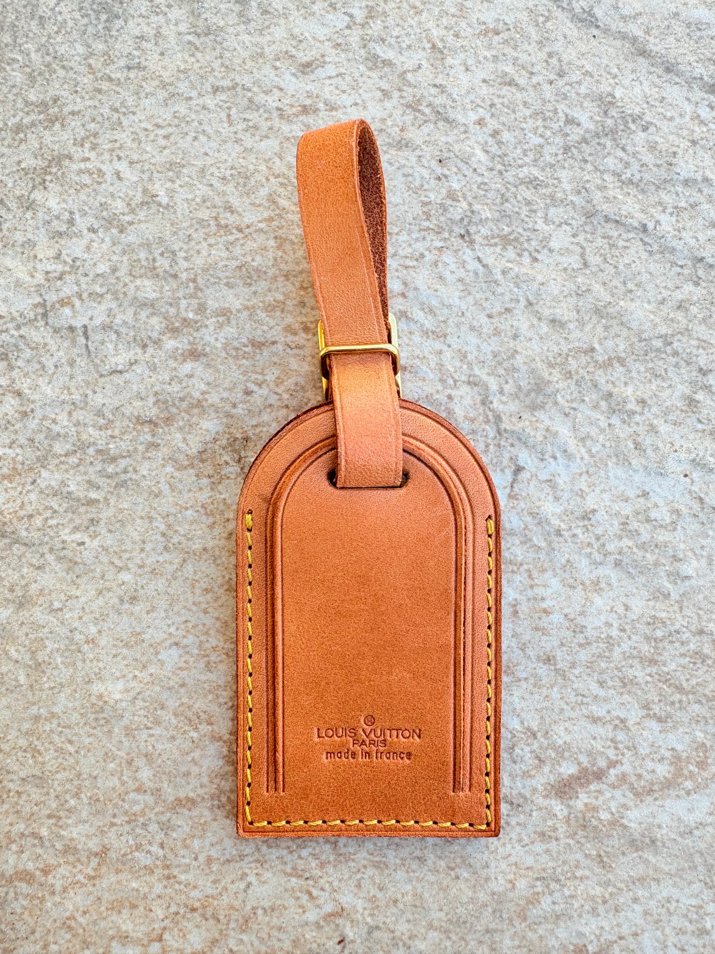 Authentic Louis Vuitton Vachetta Leather Luggage Tag | Made in France