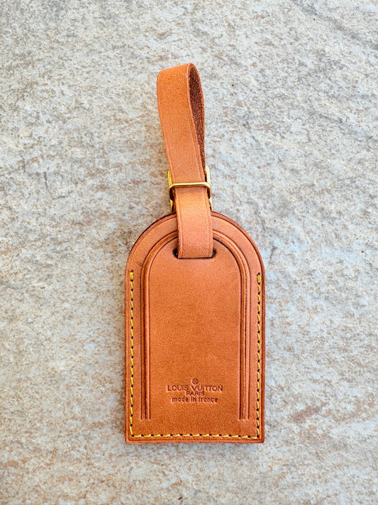Authentic Louis Vuitton Vachetta Leather Luggage Tag | Made in France
