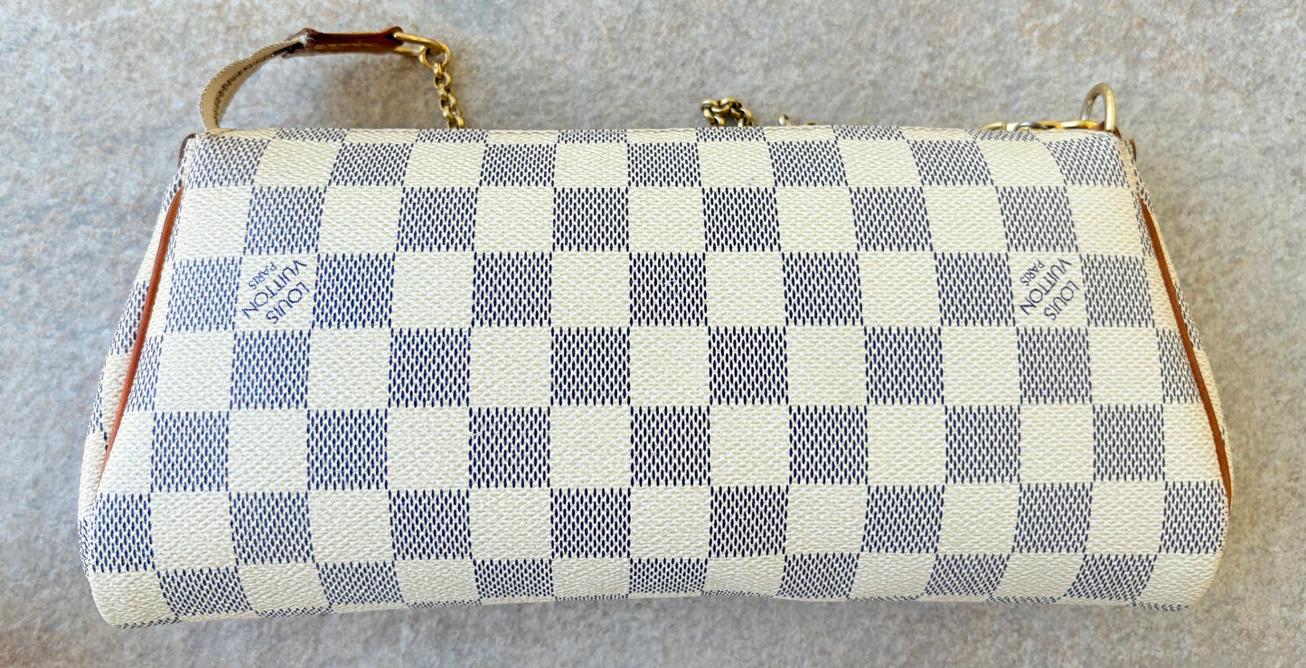 Authentic Louis Vuitton Damier Azur Eva Crossbody Bag w/ COA
