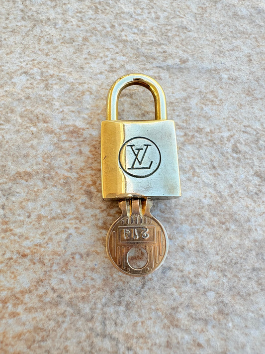 Authentic Louis Vuitton Brass Padlock & Key Set (#214)