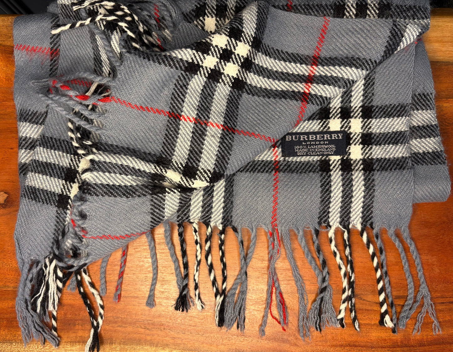 Authentic Burberry Plaid Scarf – Grey Nova Check