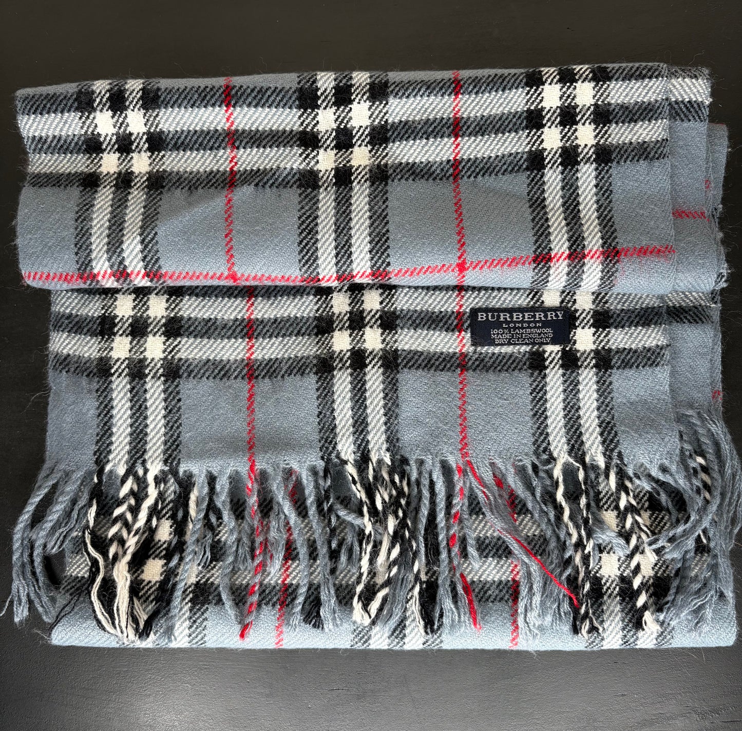 Authentic Burberry Plaid Lambswool Scarf – Grey Nova Check
