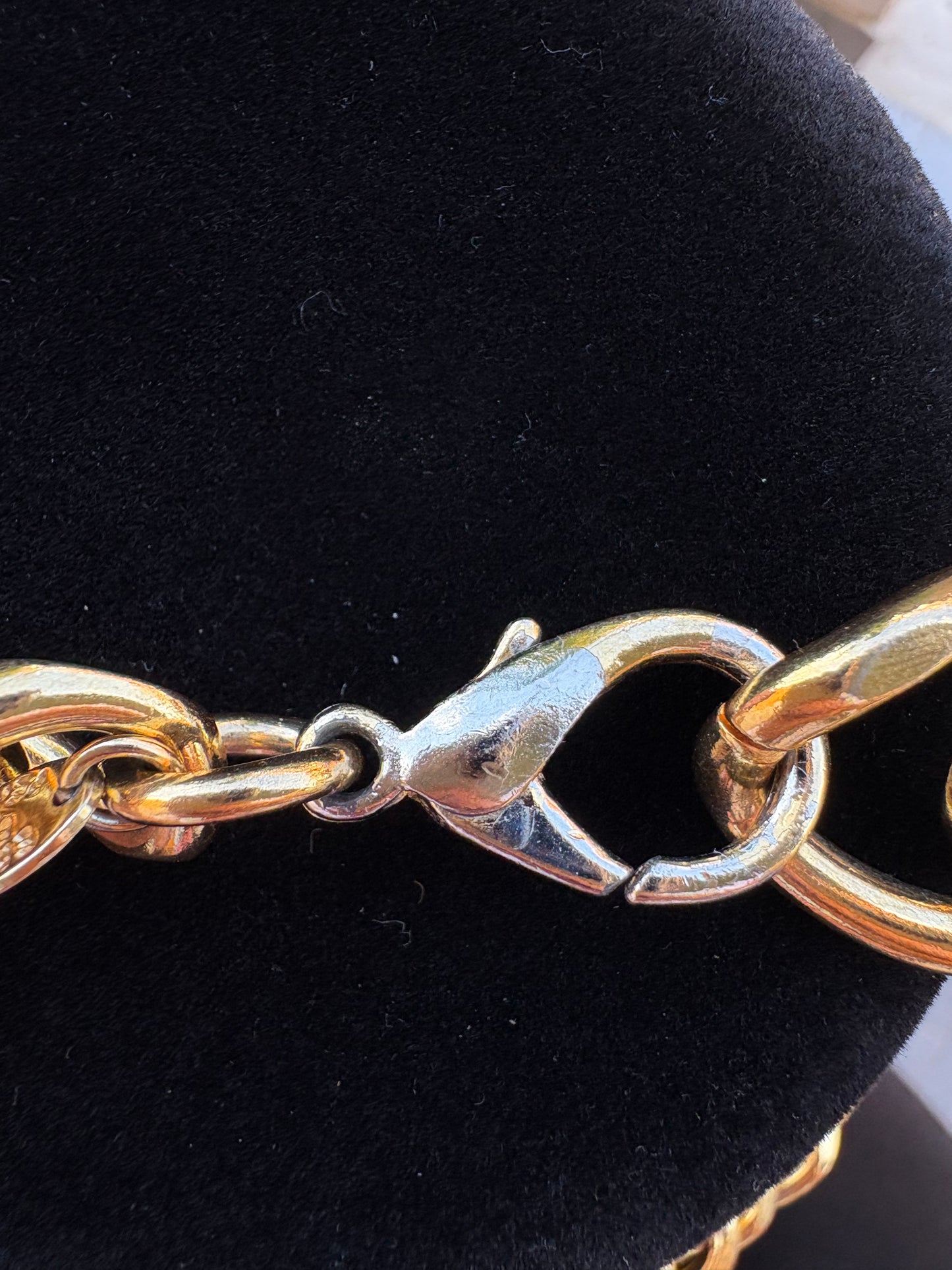 Vintage Erwin Pearl Thick Chunky Goldtone Chain Necklace