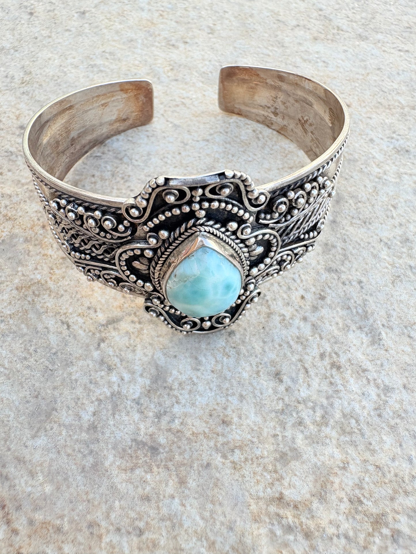 Larimar Bali sterling cuff