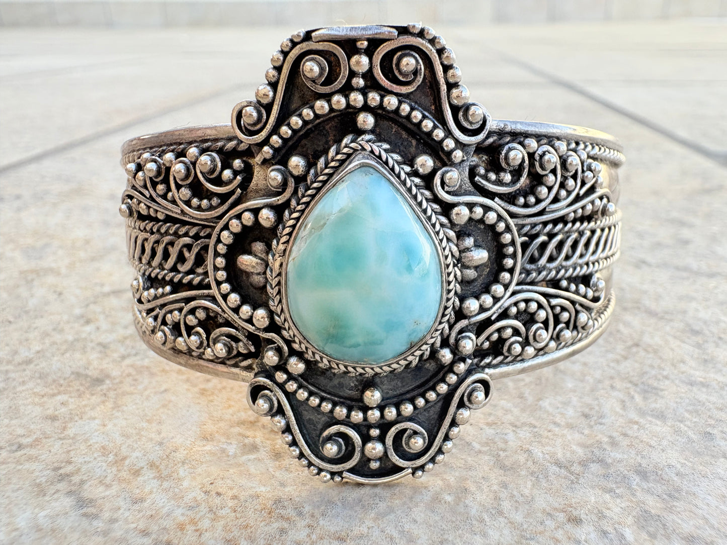 Larimar Bali sterling cuff