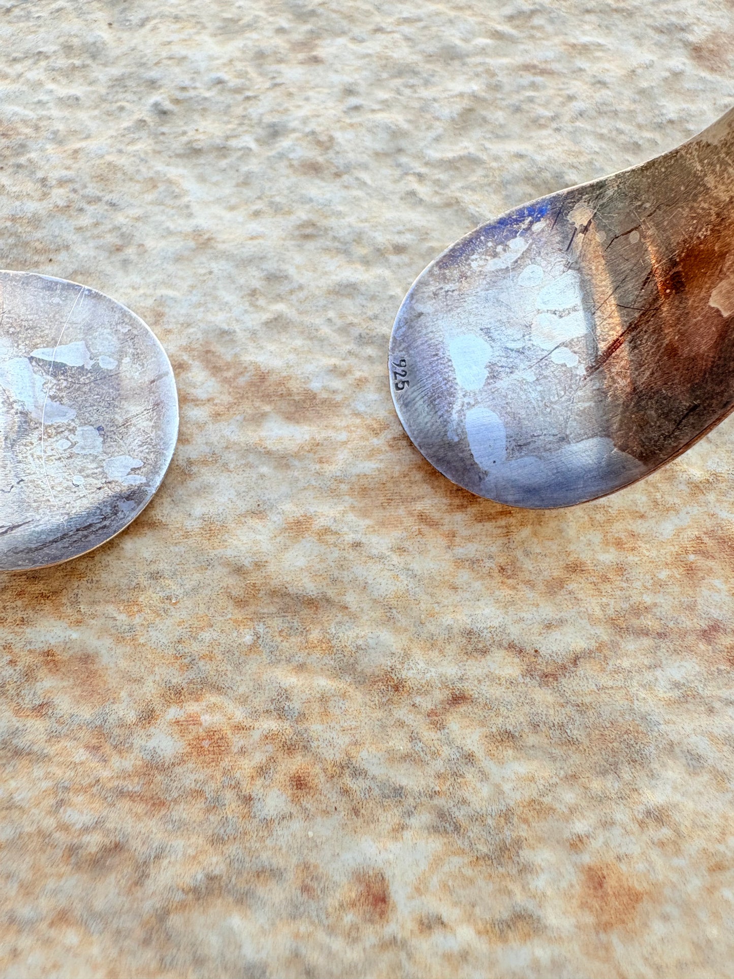 Vintage Sterling Silver Green Stone Cuff Bracelet – Handcrafted Boho Statement Piece