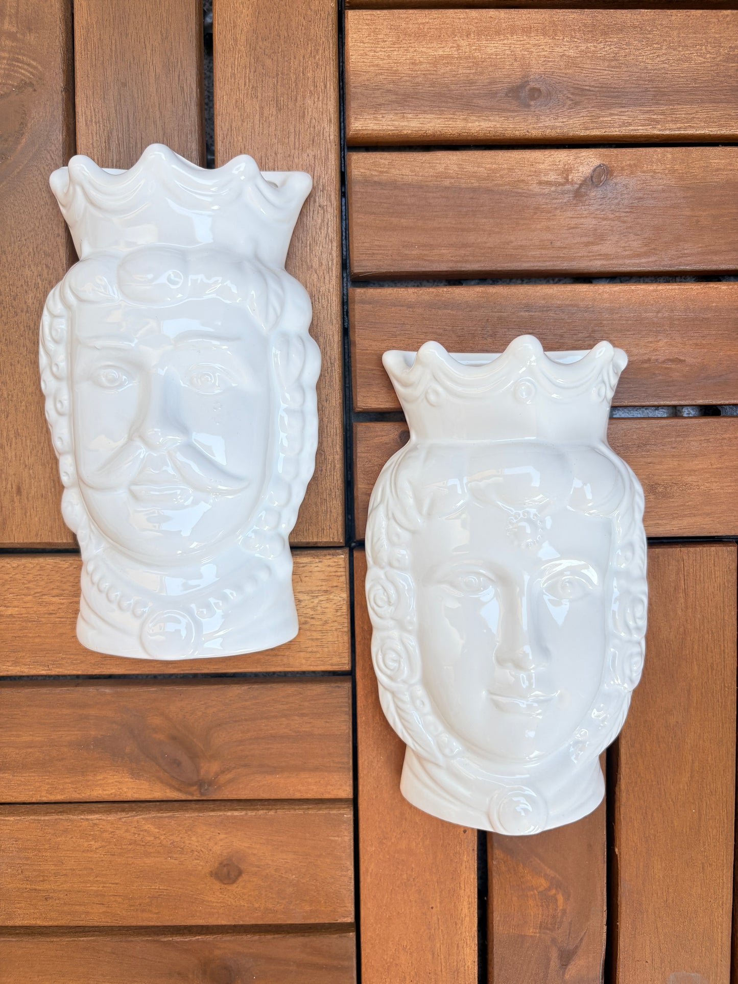 Set Of 2 Italian Moor Head Wall Pockets Planters Gallery Wall
