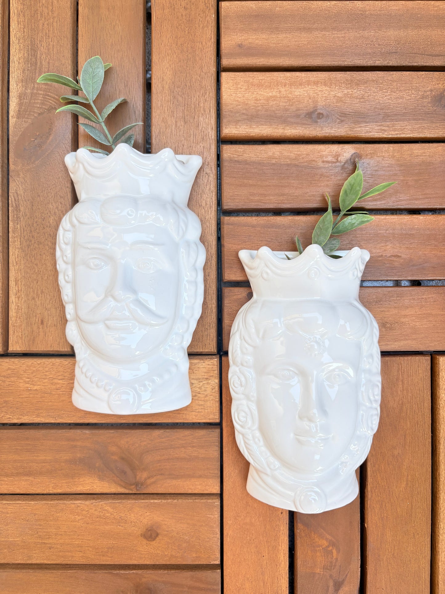 Set Of 2 Italian Moor Head Wall Pockets Planters Gallery Wall