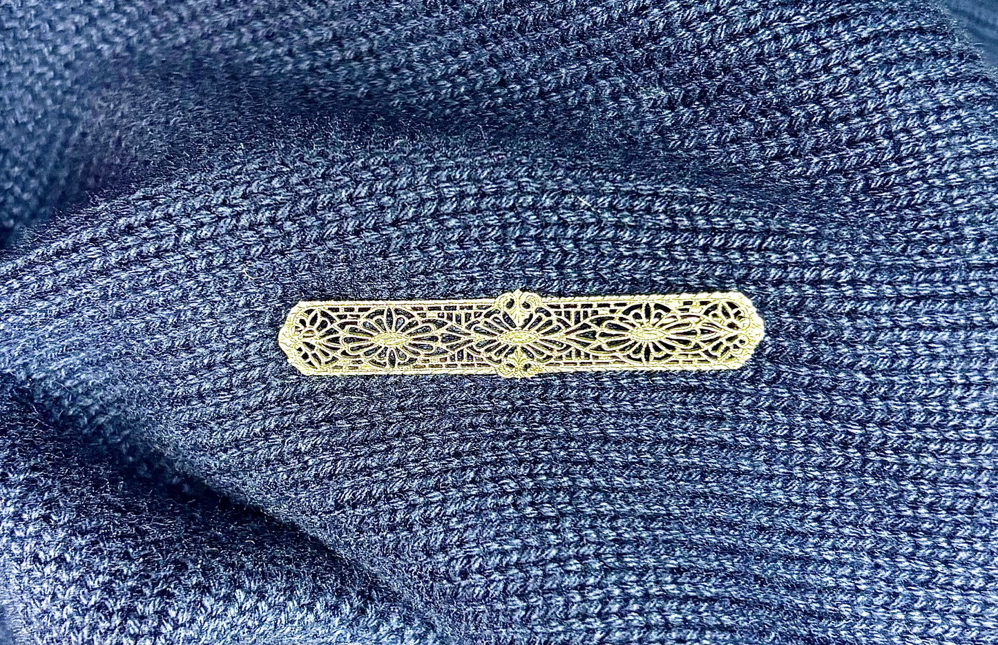 Art Deco 10K White Gold Filigree Bar Brooch