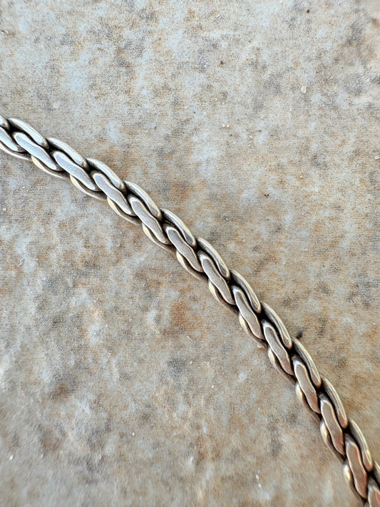 Vintage Heavy Sterling Silver Link Chain Necklace