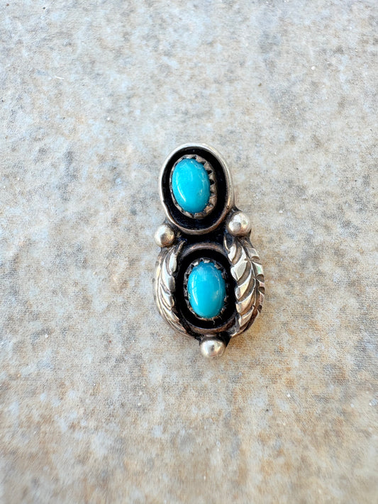 Vintage Native American Turquoise Pendant | Signed “Smith” | Sterling Silver