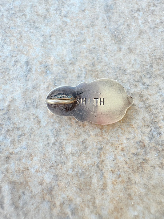 Vintage Native American Turquoise Pendant | Signed “Smith” | Sterling Silver